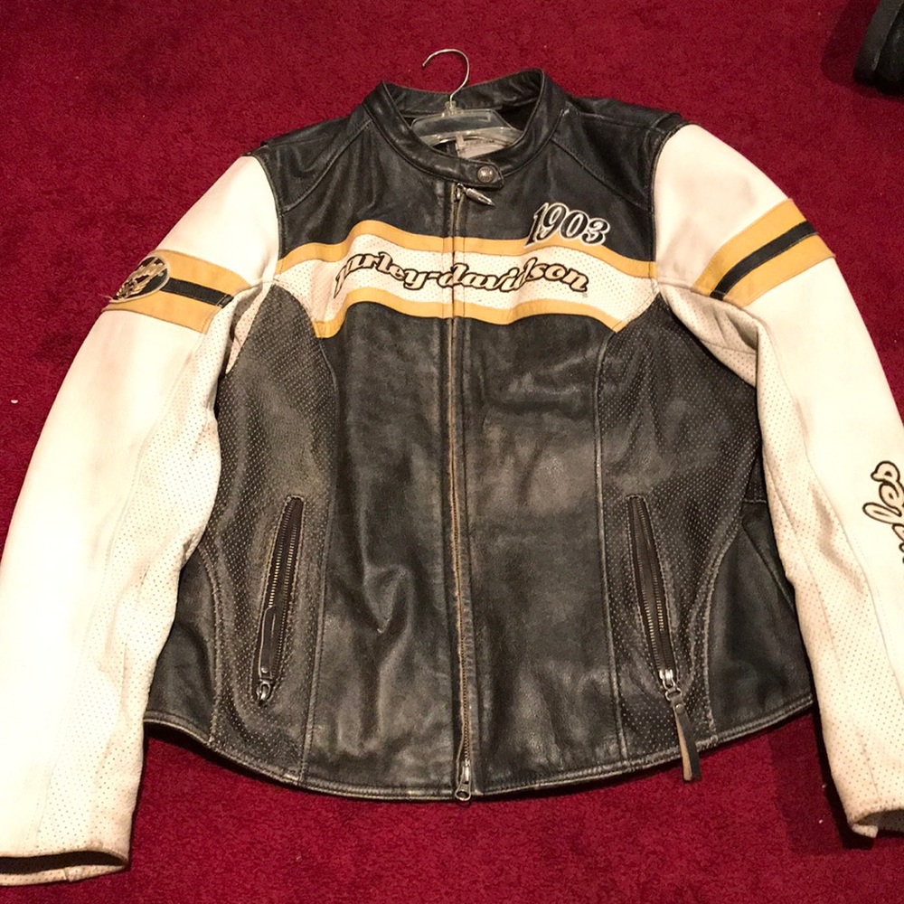 authentic Harley real leather riding jacket!